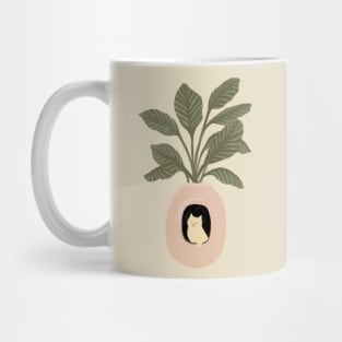 Hidden cat Calathea plants house penthouse Mug